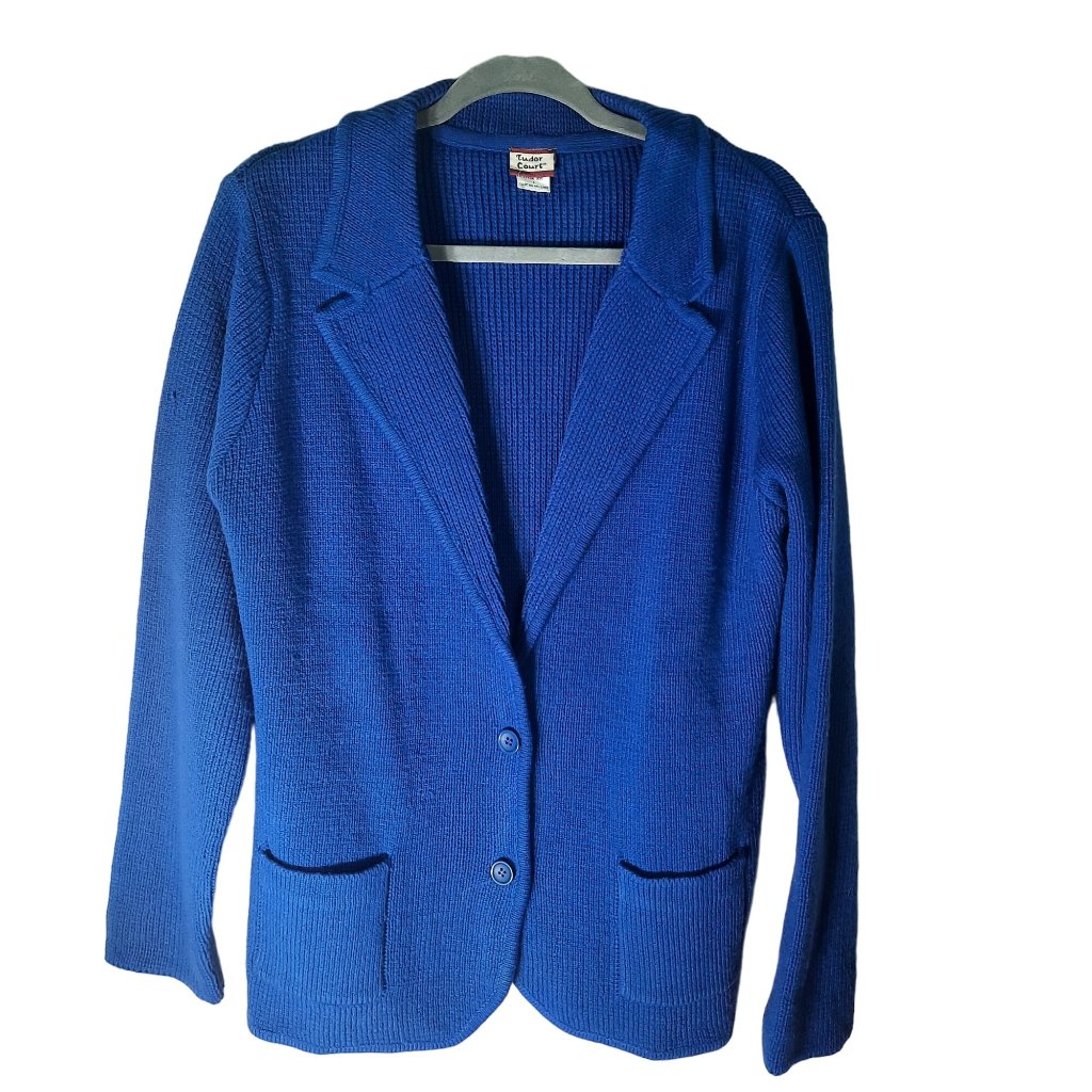Tudor Court Cobalt Knit Blazer Vintage